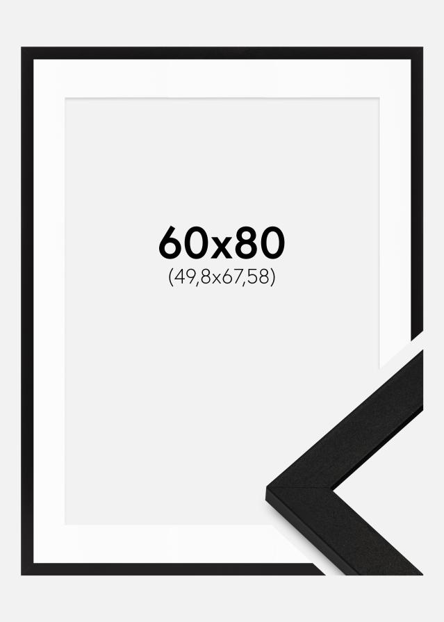 Ramme BGA Classic Sort 60x80 cm - Passepartout Hvid 20x27 inches