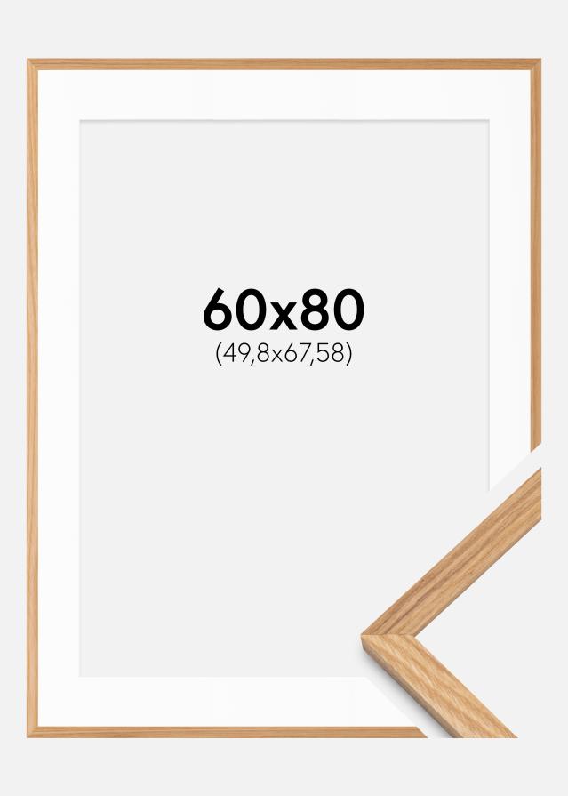 Ramme Massiv Eg 60x80 cm - Passepartout Hvid 20x27 inches