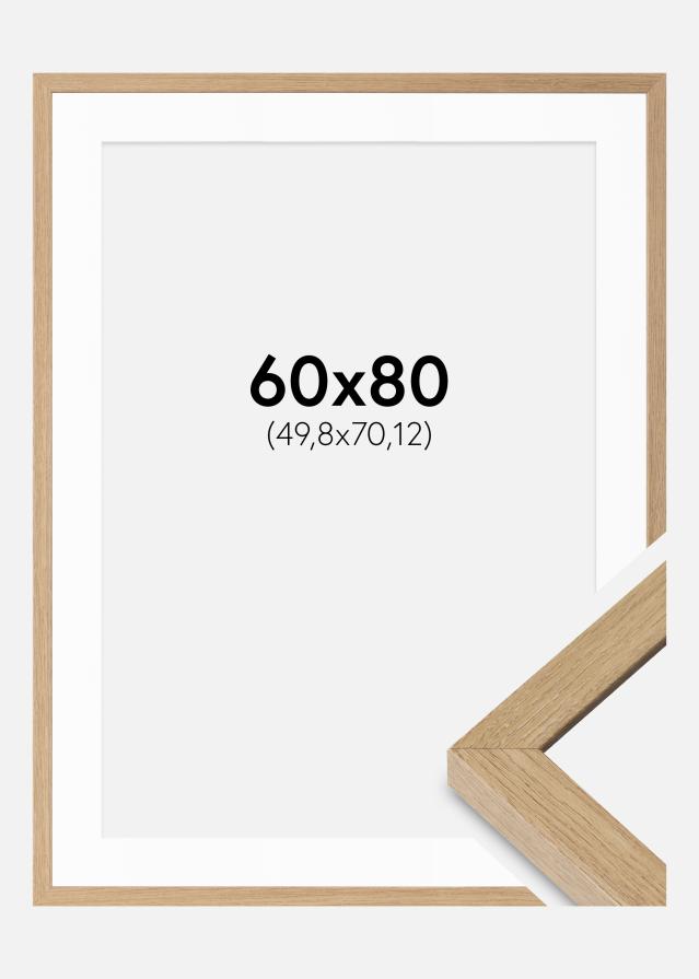 Ramme Hermes Naturlig eg 60x80 cm - Passepartout Hvid 20x28 inches