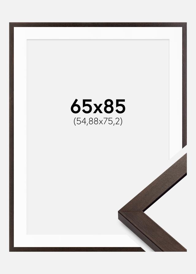 Ramme Selection Valnød 65x85 cm - Passepartout Hvid 22x30 inches