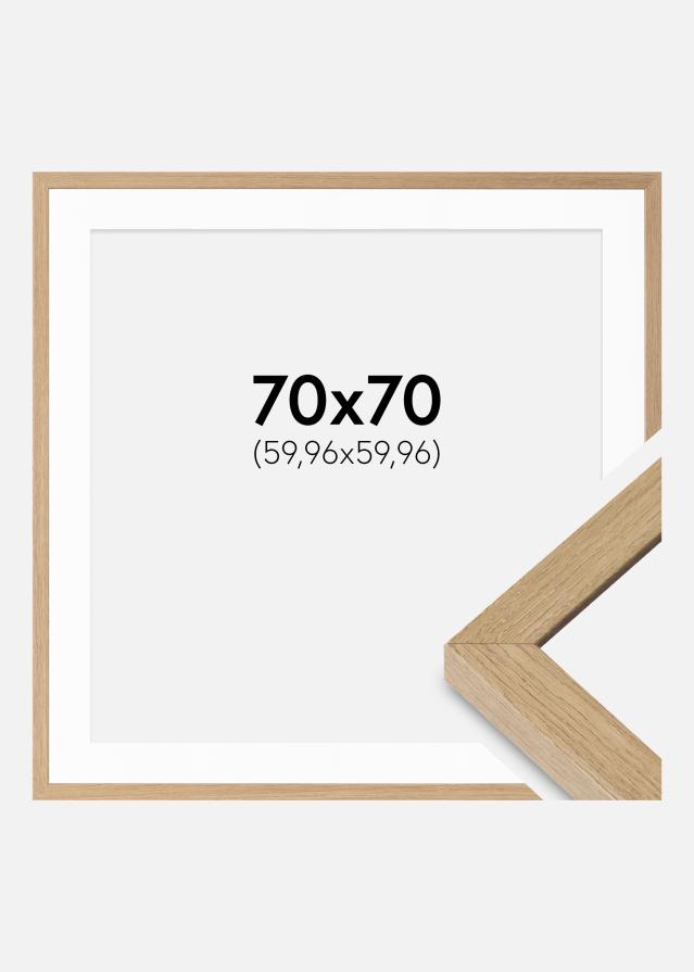 Ramme Hermes Naturlig Eg 70x70 cm - Passepartout Hvid 24x24 inches
