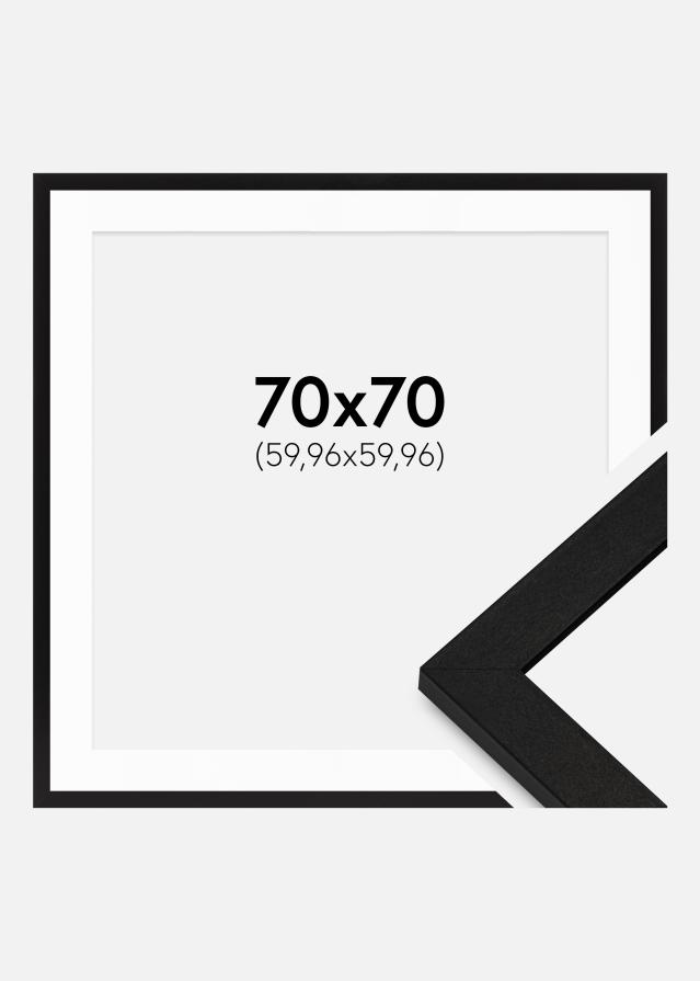 Ramme BGA Classic Sort 70x70 cm - Passepartout Hvid 24x24 inches