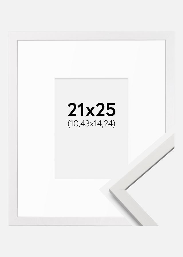 Ramme Edsbyn Hvid 21x25 cm - Passepartout Hvid 4,5x6 inches