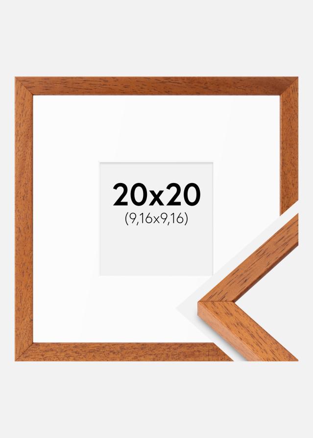 Ramme Ares Kirsebær 20x20 cm - Passepartout Hvid 4x4 inches