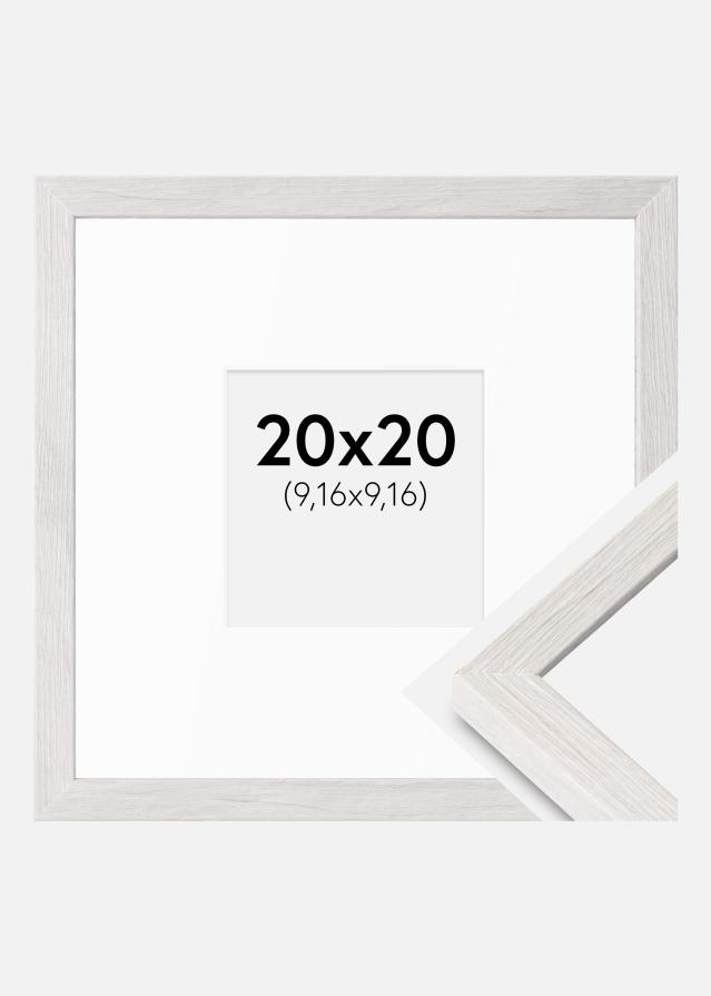 Ramme Ares Hvid Eg 20x20 cm - Passepartout Hvid 4x4 inches