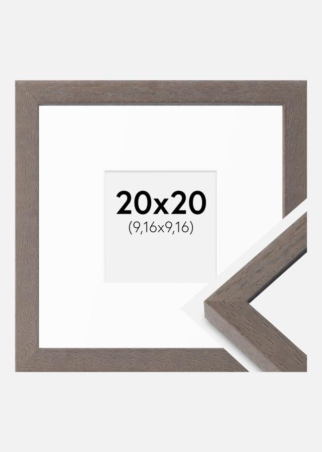 Ramme Hermes Grå 20x20 cm - Passepartout Hvid 4x4 inches