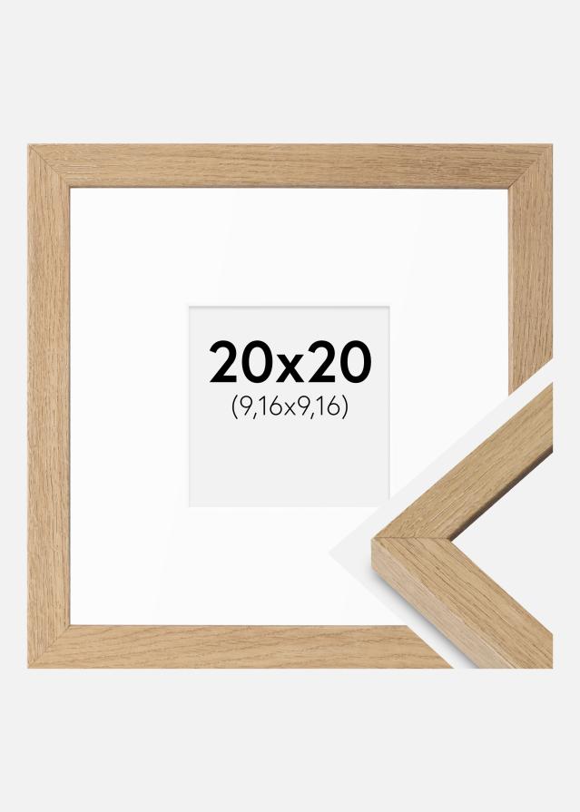 Ramme Hermes Naturlig Eg 20x20 cm - Passepartout Hvid 4x4 inches