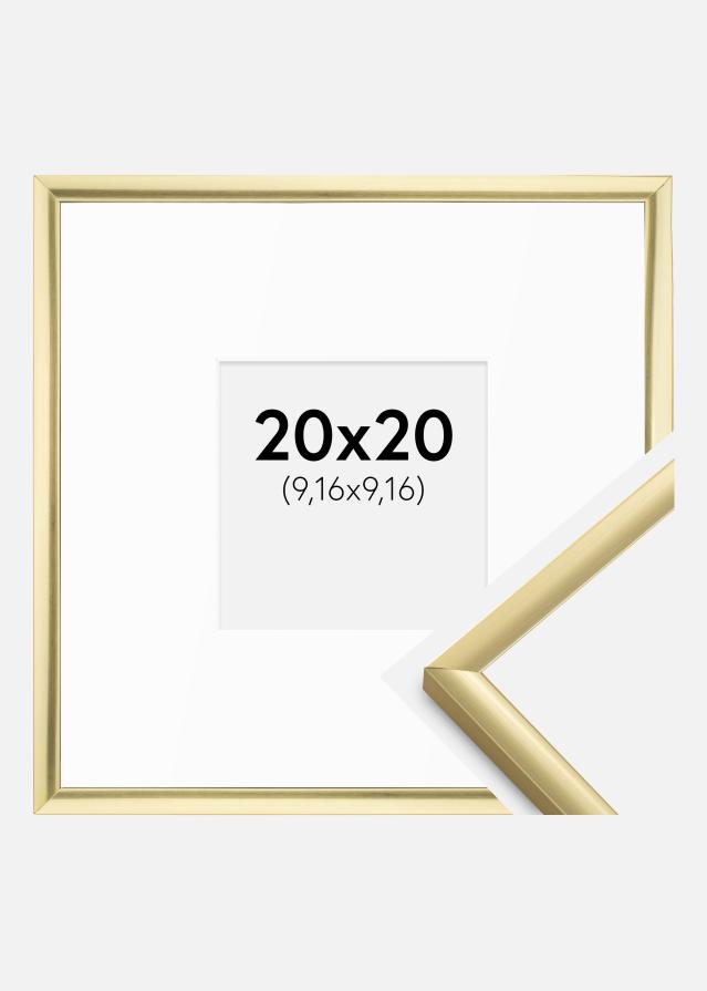 Ramme New Lifestyle Guld 20x20 cm - Passepartout Hvid 4x4 inches