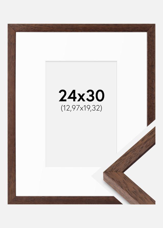 Ramme Ares Teak 24x30 cm - Passepartout Hvid 5,5x8 inches