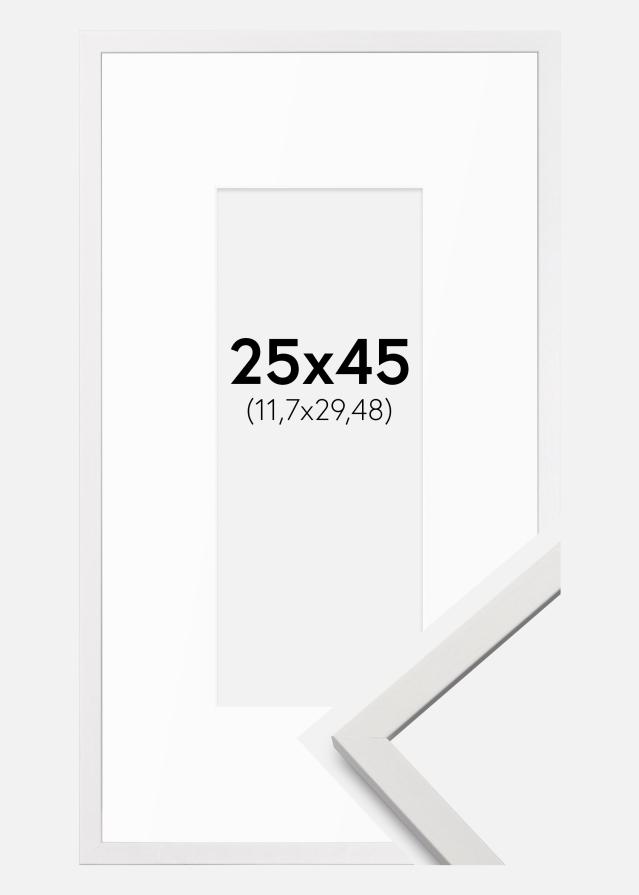 Ramme Edsbyn Hvid 25x45 cm - Passepartout Hvid 5x12 inches