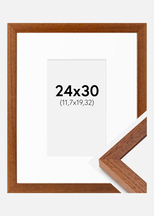 Ramme Hermes Bog 24x30 cm - Passepartout Hvid 5x8 inches