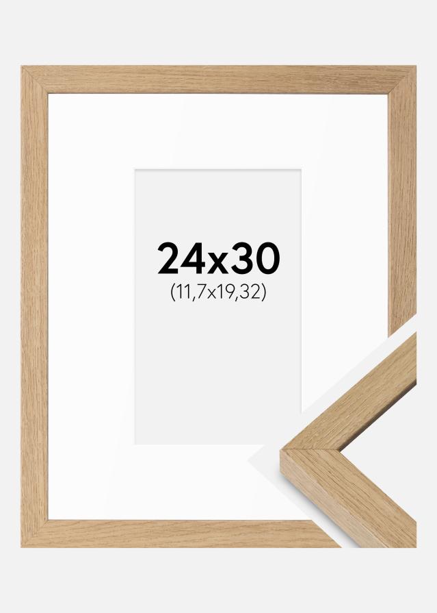 Ramme Hermes Naturlig Eg 24x30 cm - Passepartout Hvid 5x8 inches