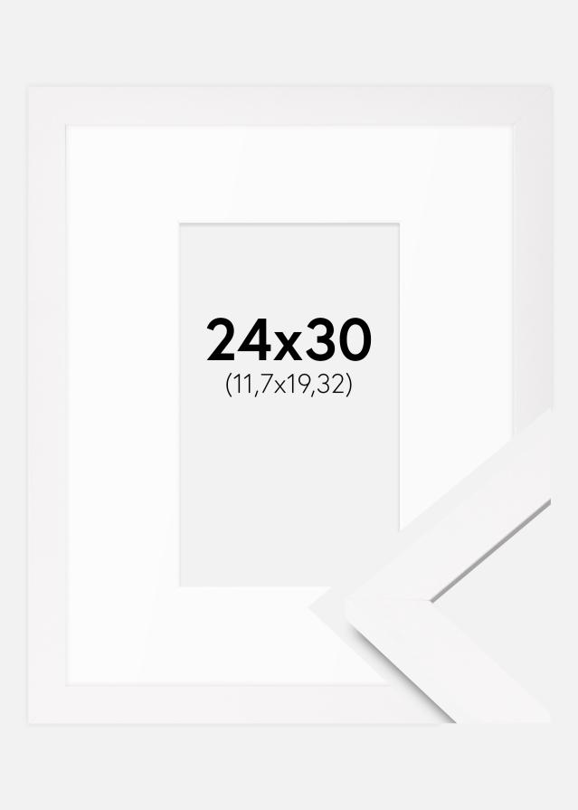 Ramme BGA Classic Hvid 24x30 cm - Passepartout Hvid 5x8 inches