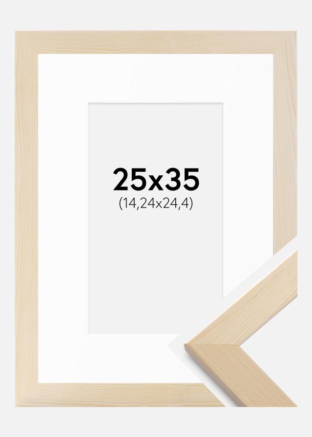 Ramme Trendline Natur 25x35 cm - Passepartout Hvid 6x10 inches