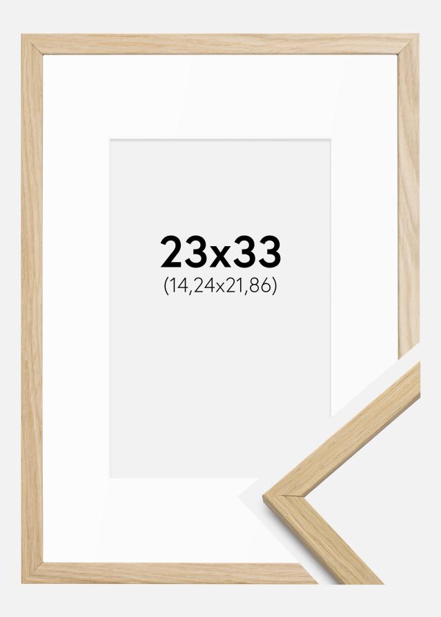 Ramme Edsbyn Eg 23x33 cm - Passepartout Hvid 6x9 inches