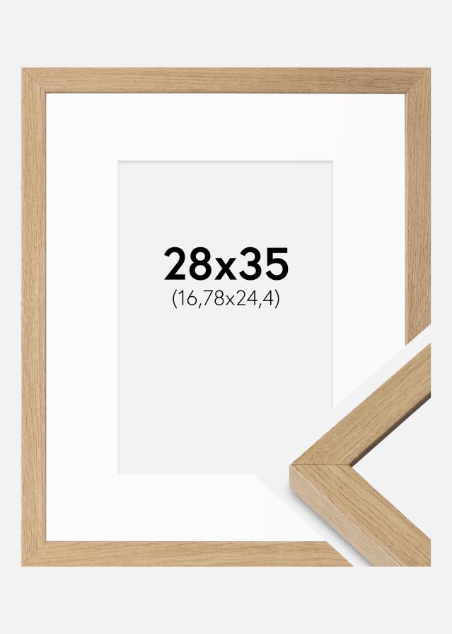 Ramme Hermes Massiv eg 28x35 cm - Passepartout Hvid 7x10 inches
