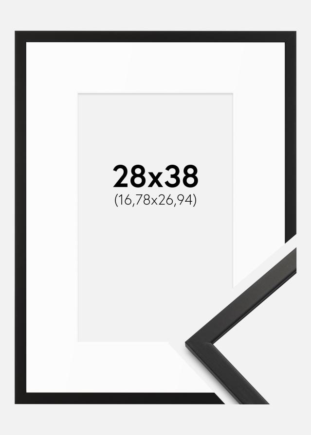 Ramme Edsbyn Sort 28x38 cm - Passepartout Hvid 7x11 inches