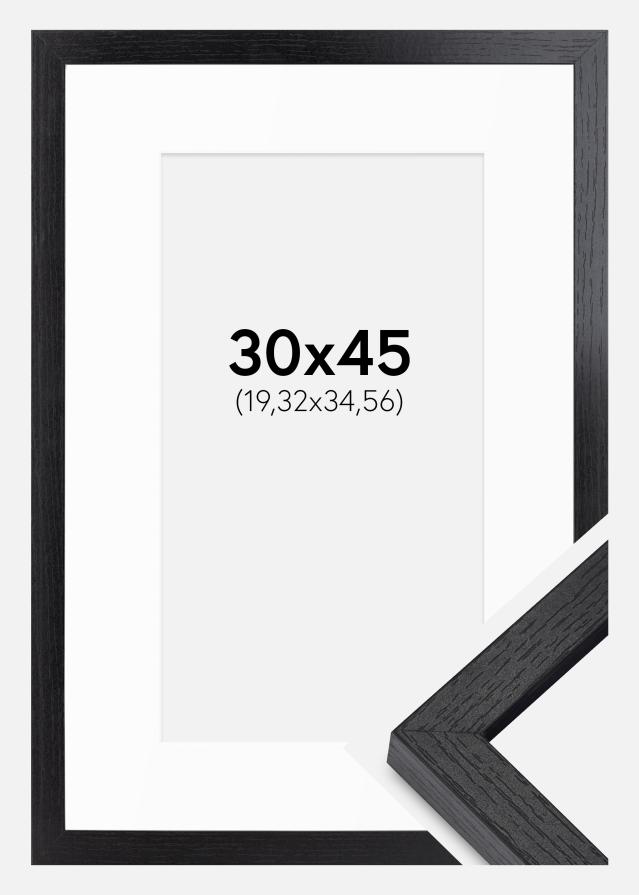 BGA Kasseramme Sort 30x45 cm - Passepartout Hvid 8x14 inches