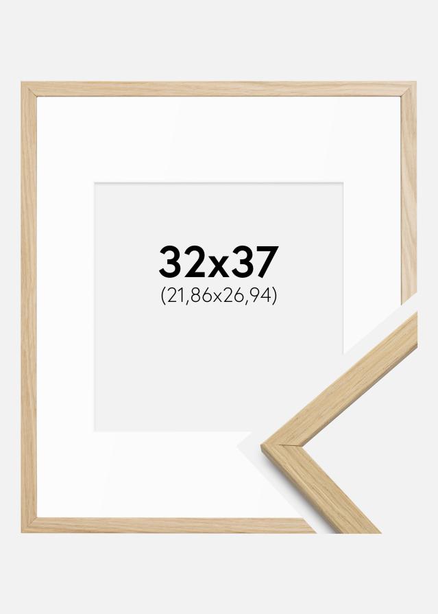 Ramme Edsbyn Eg 32x37 cm - Passepartout Hvid 9x11 inches