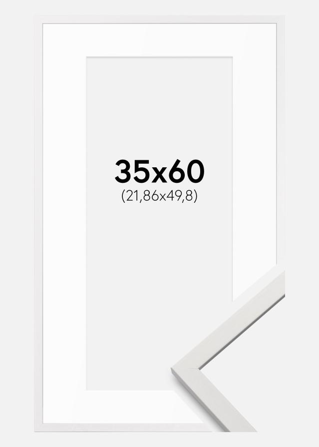 Ramme Edsbyn Hvid 35x60 cm - Passepartout Hvid 9x20 inches