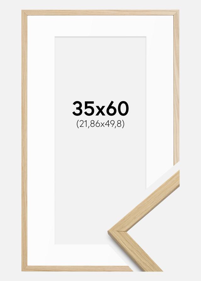 Ramme Edsbyn Eg 35x60 cm - Passepartout Hvid 9x20 inches