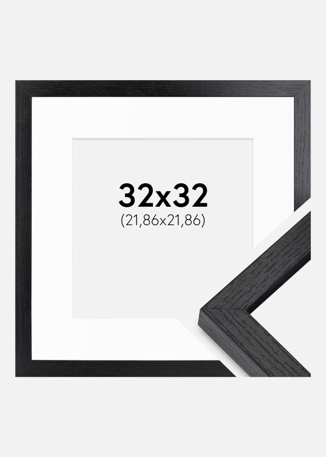 BGA Kasseramme Sort 32x32 cm - Passepartout Hvid 9x9 inches