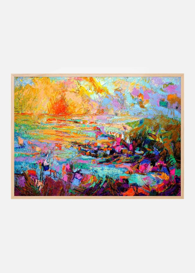 Sunset Over A Vivid Landscape Plakat