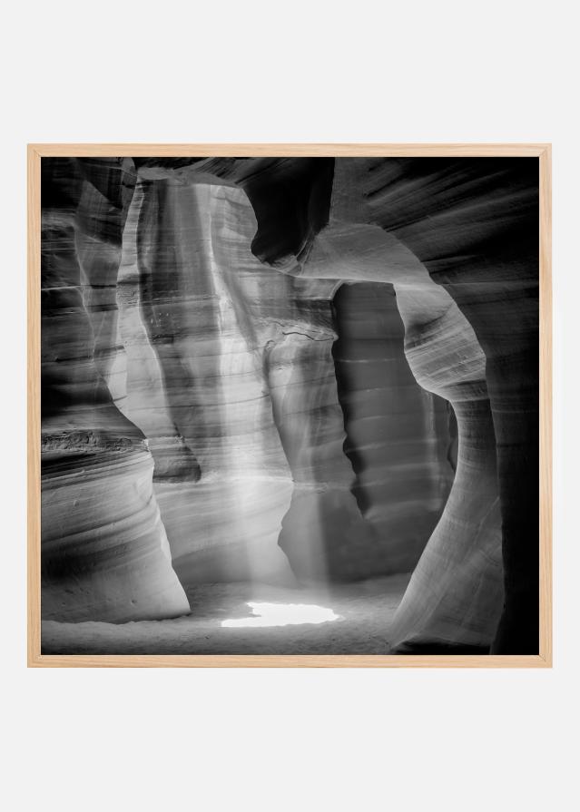 MONOCHROME ANTELOPE CANYON Gorgeous Lightbeam Plakat