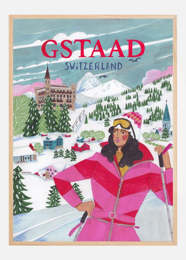 Travel Woman in Gstaad Plakat