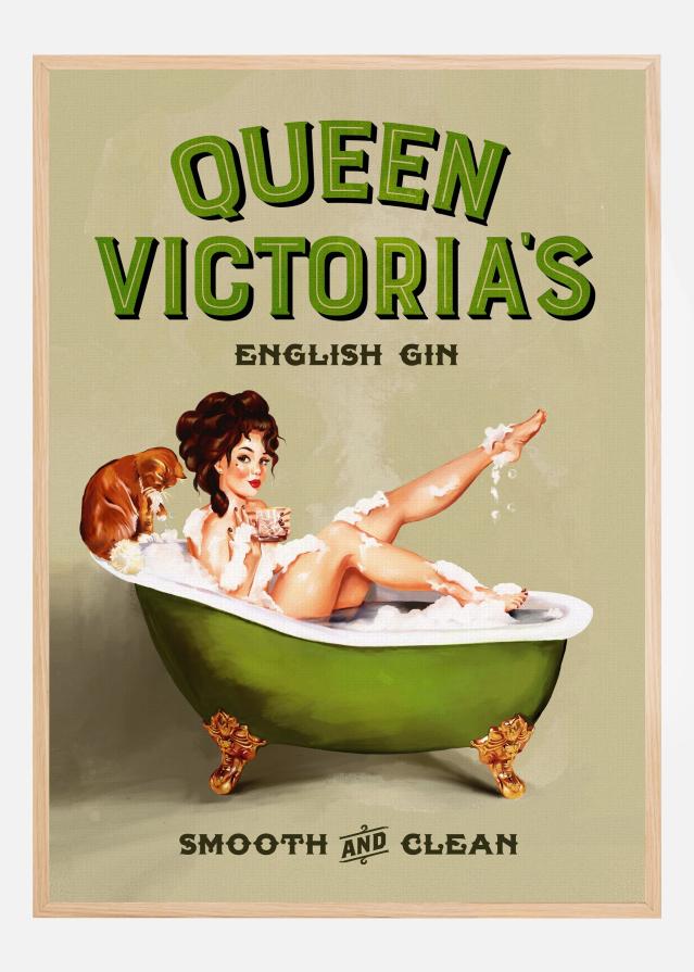 Queen Victoria English Gin Bath Pinup Girl Plakat