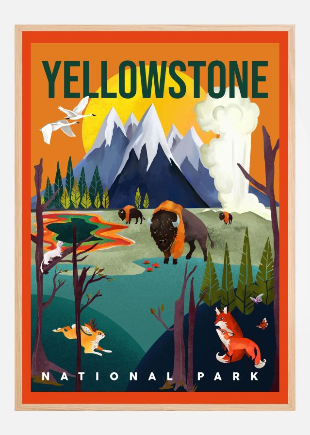 Yellowstone National Park Travel Art Plakat