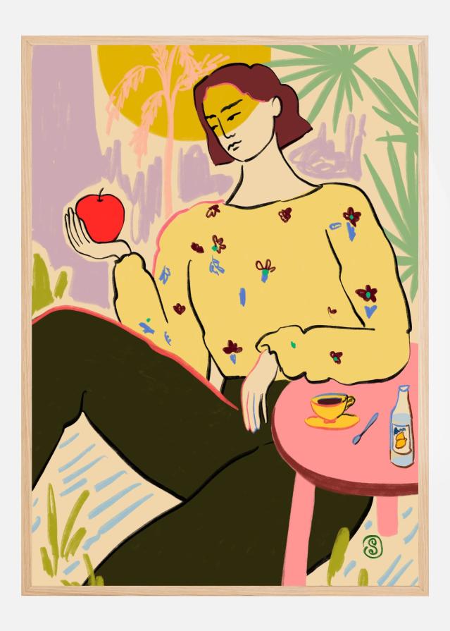 Woman With Apple Plakat