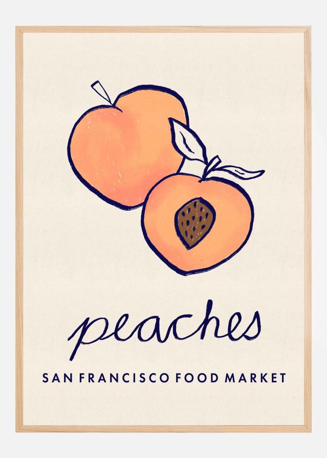 Food Art - Peaches San Francisco Food Market Plakat