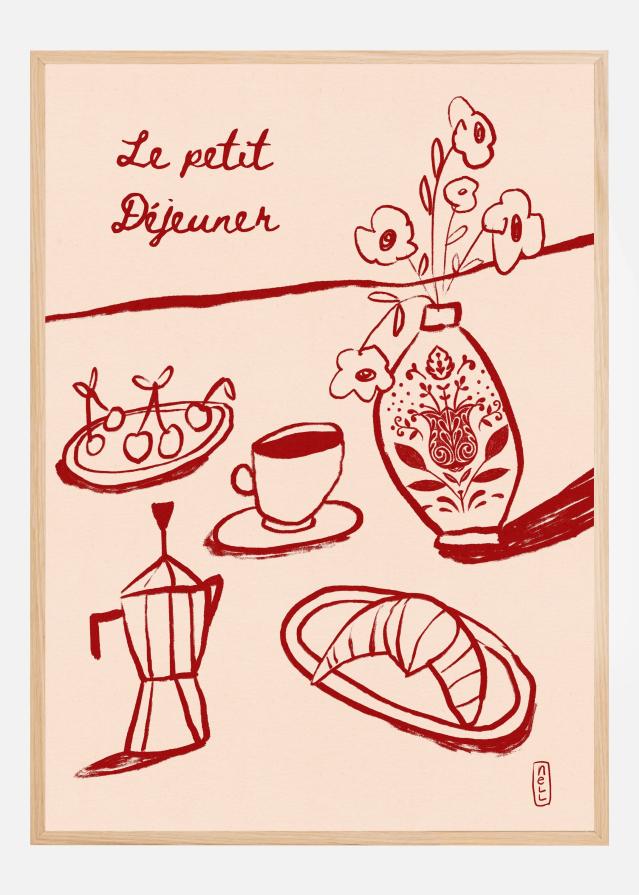 Le Petit Dejeuner Breakfast in Red Plakat