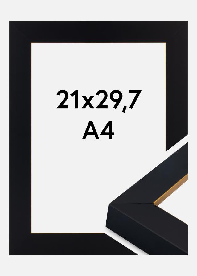 Ramme Sussex Akrylglas Sort/Guld 21x29,7 cm (A4)