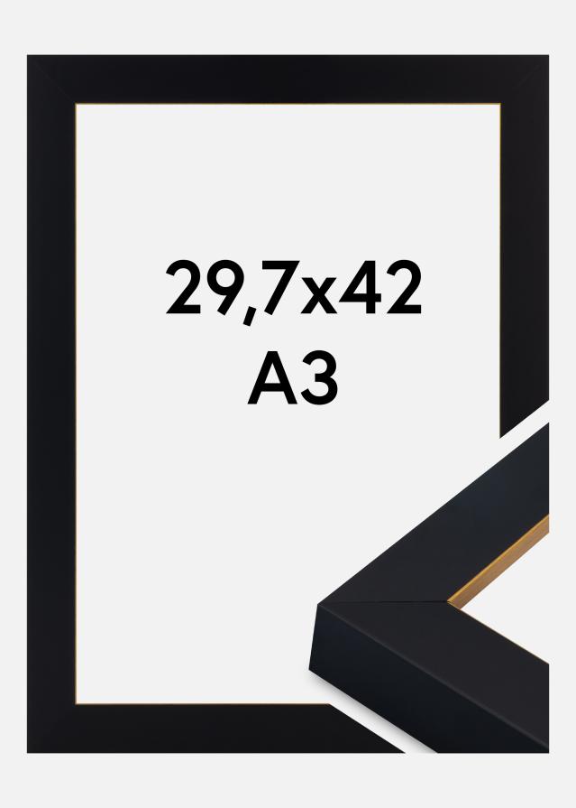 Ramme Sussex Akrylglas Sort/Guld 29,7x42 cm (A3)