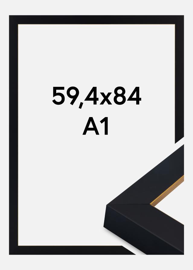 Ramme Sussex Akrylglas Sort/Guld 59,4x84 cm (A1)