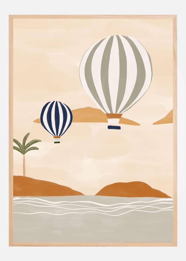 Airballoons In Dessert Plakat