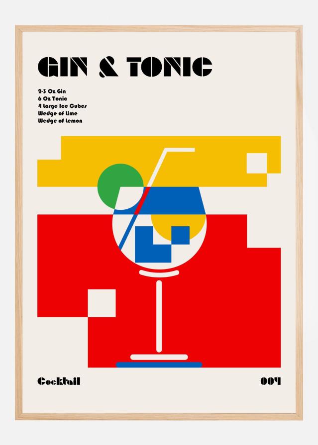 Gin a Tonic Bauhaus Cocktail Plakat
