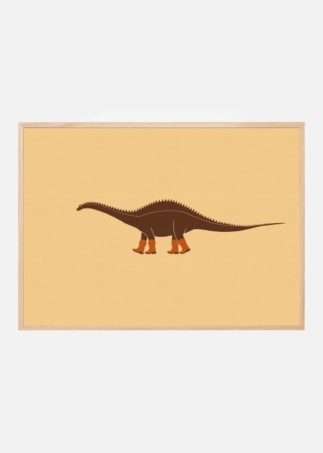 Rebbachisaurus Reba the Cowgirl Dinosaur Texture Plakat