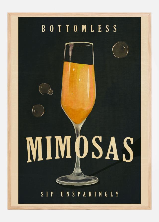 Bottomless Mimosas Art Deco Cocktail Bar Art Plakat