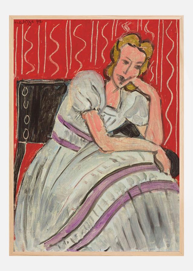 Jeune Femme Assise En Robe Grise - Henri Matisse Plakat