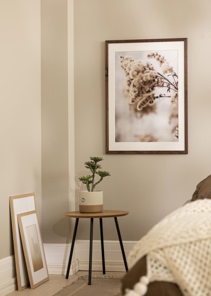 Ramme Stilren Valnød 56x71 cm - Passepartout Hvid 48x64 cm