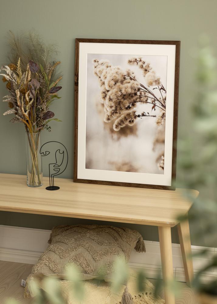 Ramme Stilren Valnød 56x71 cm - Passepartout Hvid 48x64 cm