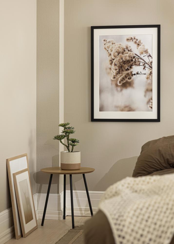 Ramme sort træ 65x75 cm - Passepartout Hvid 55x65 cm