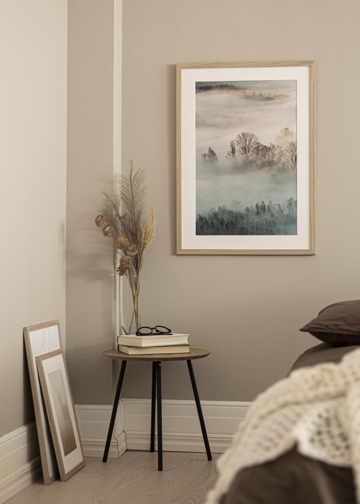 Ramme Eg træ 60x85 cm - Passepartout Hvid 51x76 cm