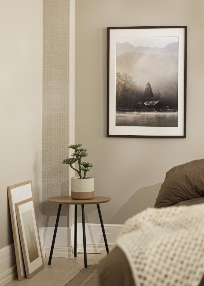 Ramme Trendy Valnød 45x55 cm - Passepartout Hvid 35x46 cm