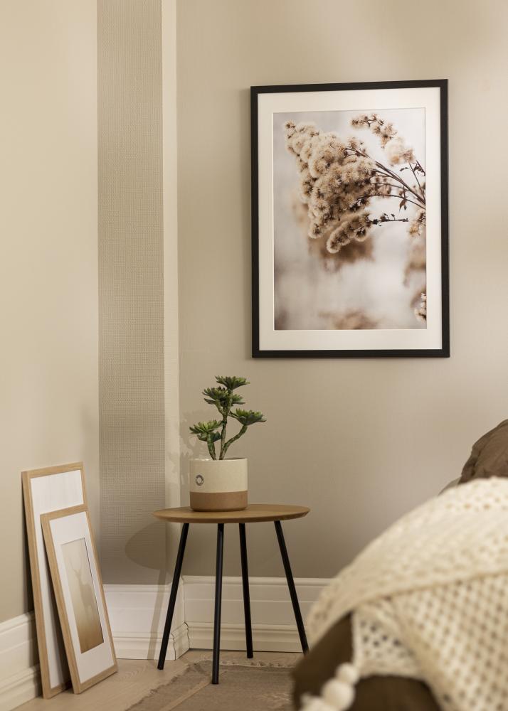 Ramme Stilren sort Eg 70x100 cm - Passepartout Hvid 59,4x84 cm