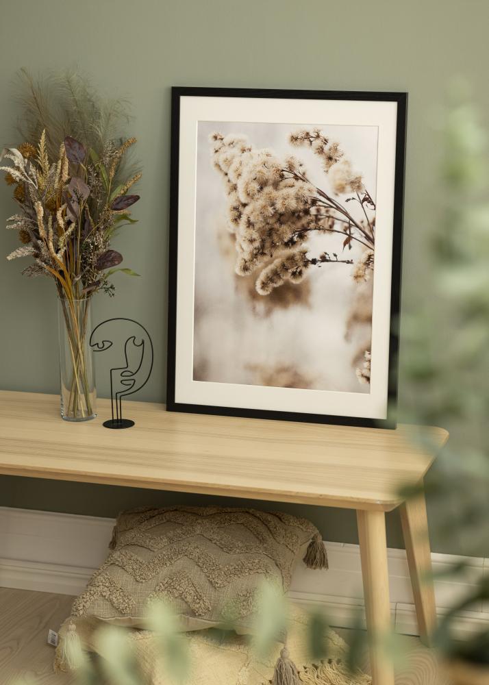 Ramme Stilren sort Eg 70x100 cm - Passepartout Hvid 59,4x84 cm