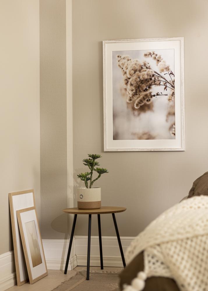 Ramme Stilren Vintage hvid 30x40 cm - Passepartout Hvid 8x12 inches